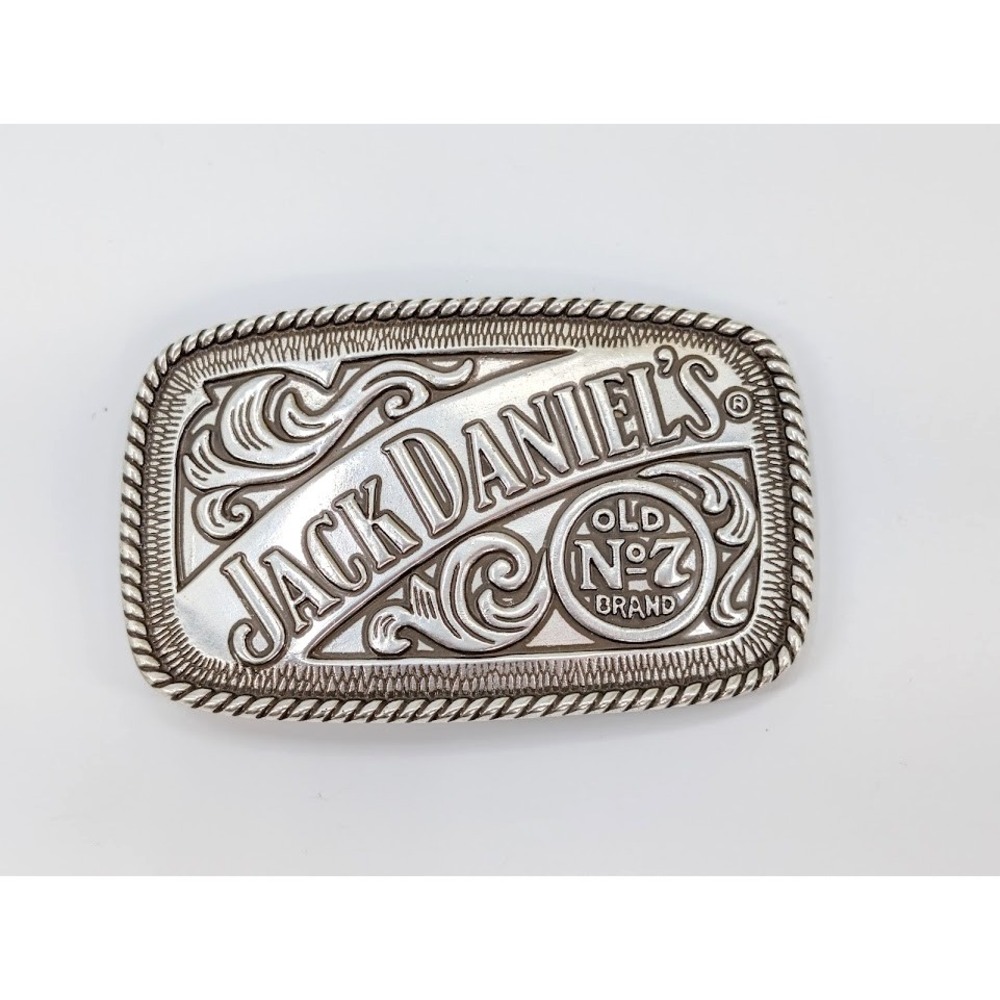 Vintage 2005 Jack Daniels Old No 7 Belt Buckle Silver Tone 5007JD Western Rodeo